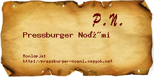 Pressburger Noémi névjegykártya